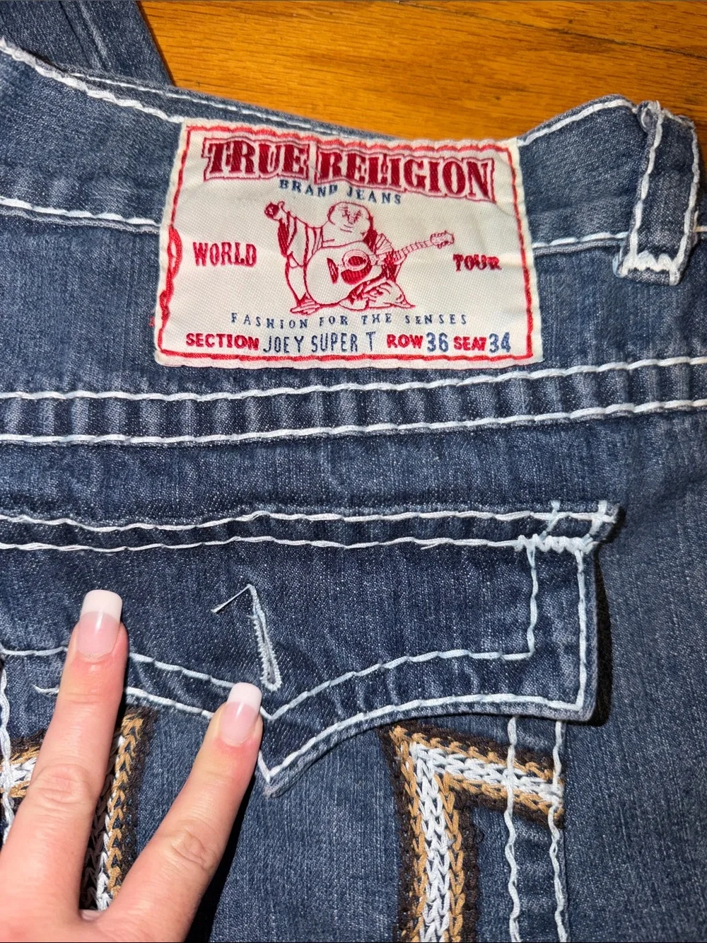 True Religion Men’s Joey Super T and Ricky Big QT Straight Leg Blue Denim Jeans